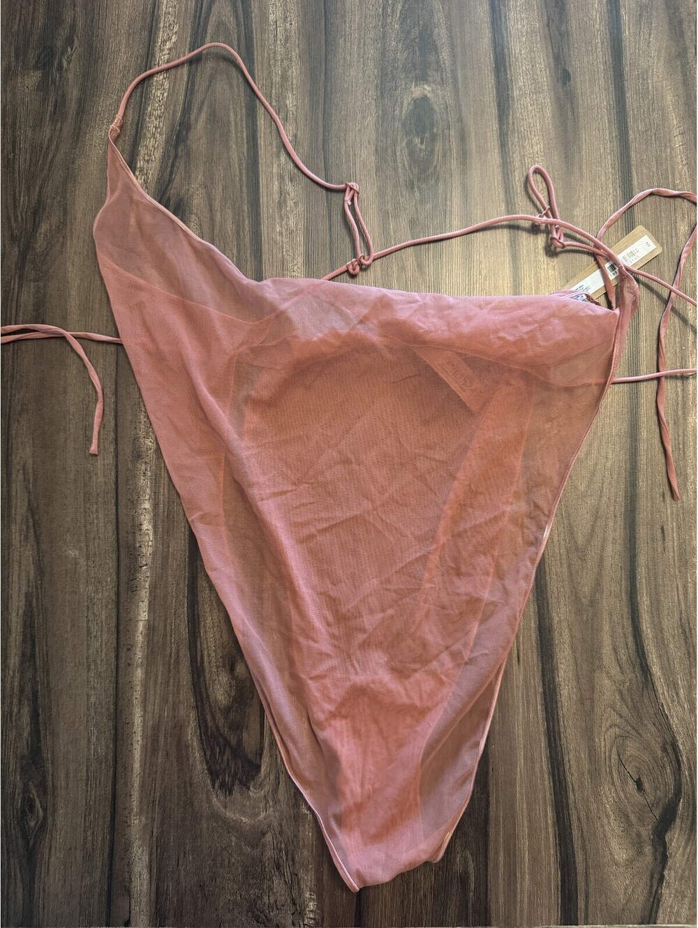 SKIMS Ultra Fine Mesh Brief Bodysuit Terracotta Pink Women's Size M NWT